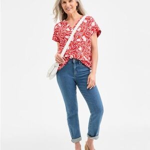 Style and Co Cotton Gauze Blouse Top NWT